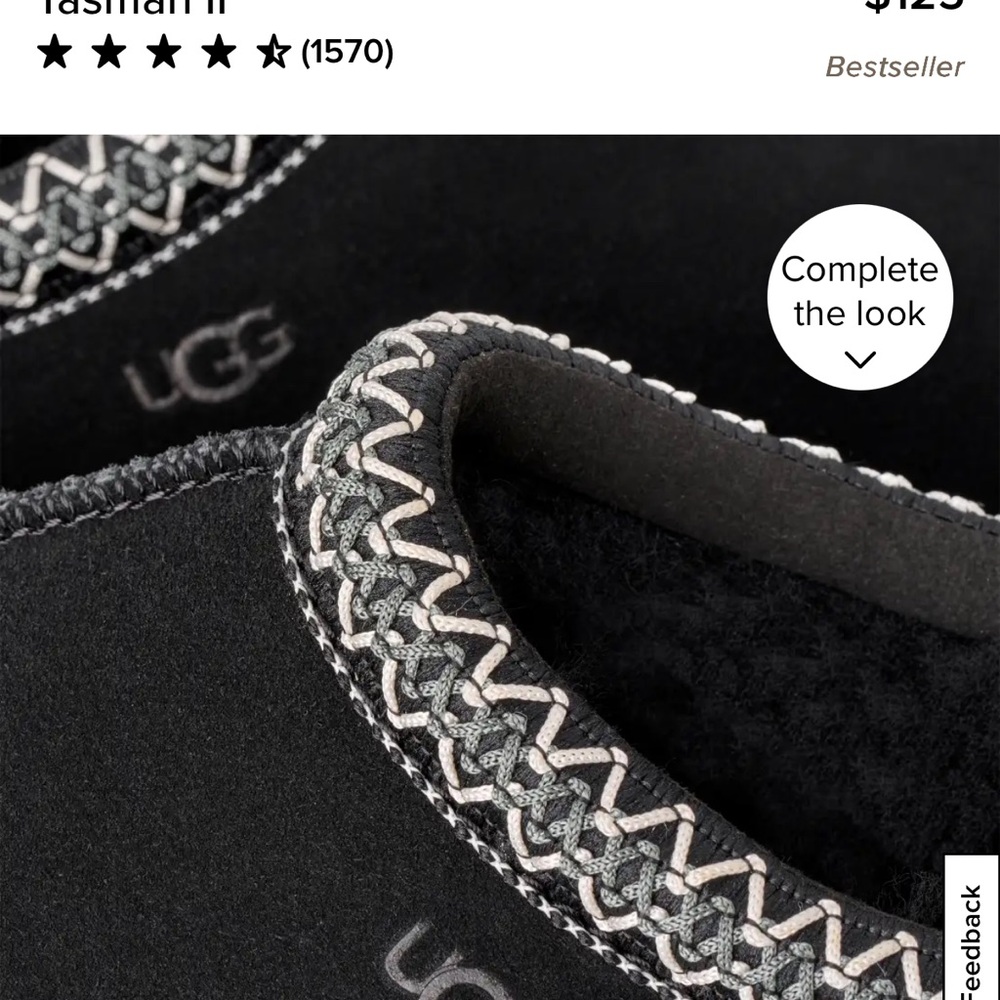 UGG Tasman II Black Slip-On Mule with Contrast Stitching - Picture 2 of 5